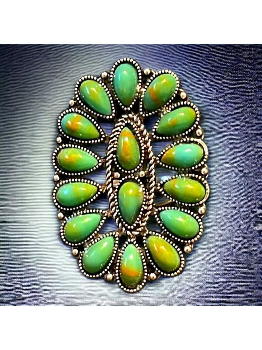 Bohemian Turquoise Silver Tone Ring